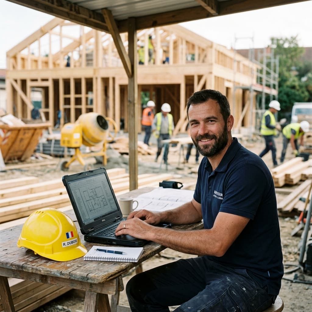 Artisan BTP consultant ses devis sur chantier